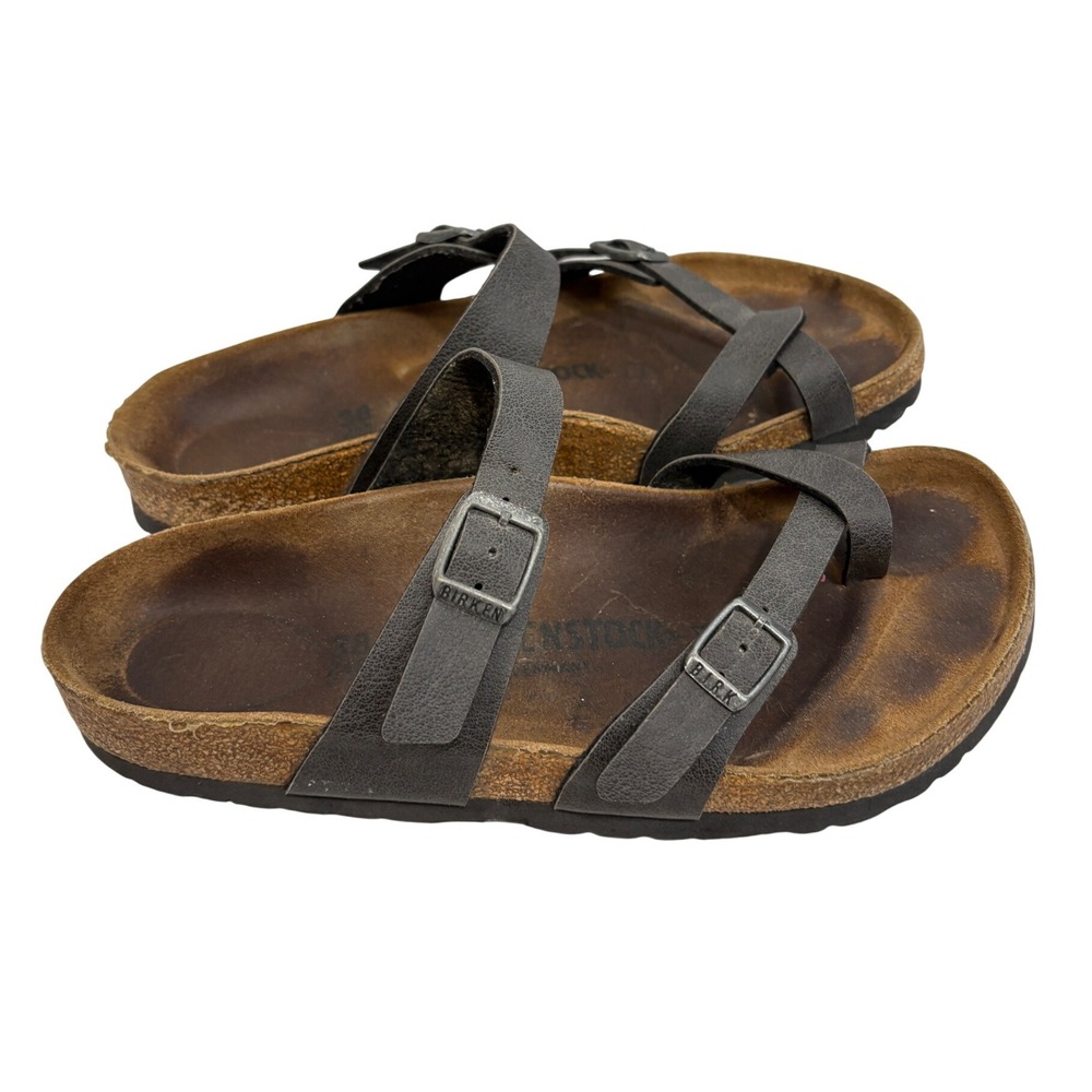 Birkenstock Mayari Black Birko-Flor Toe Loop Strappy Sandals Size 38 L7 M5